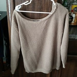 Off the shoulder mink brown sweater